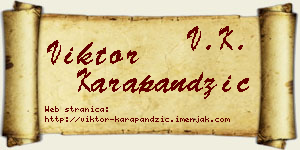 Viktor Karapandžić vizit kartica